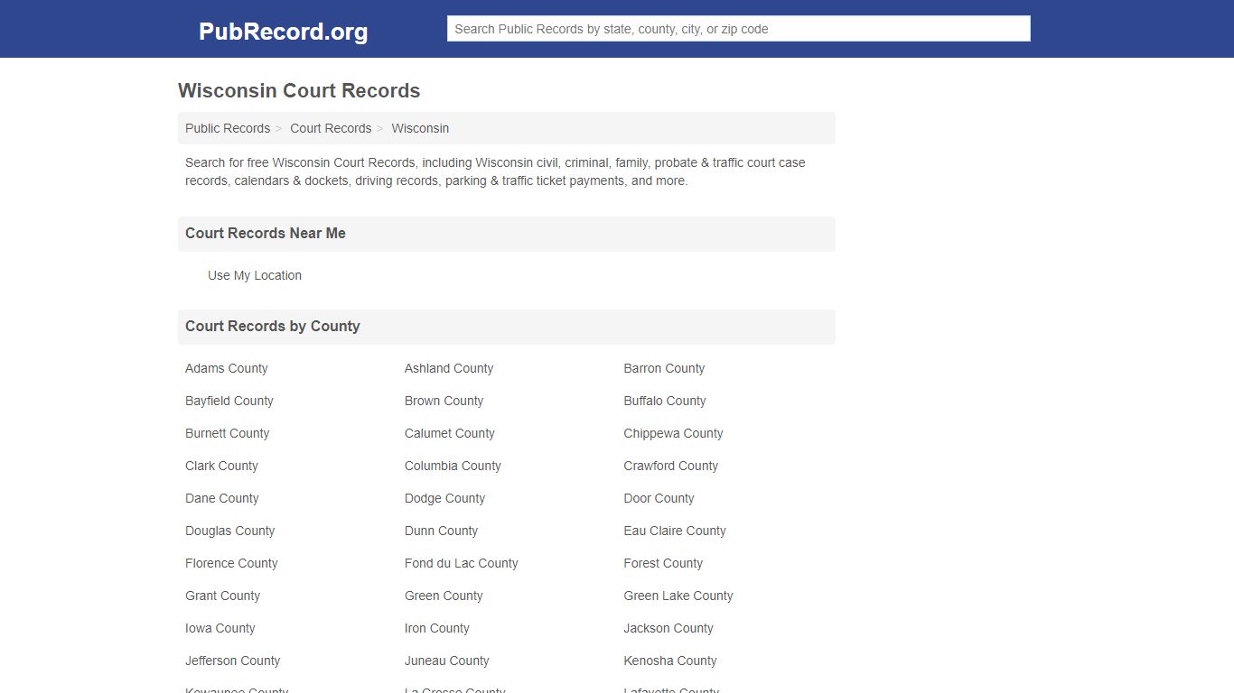 Wisconsin Court Records - Public Record